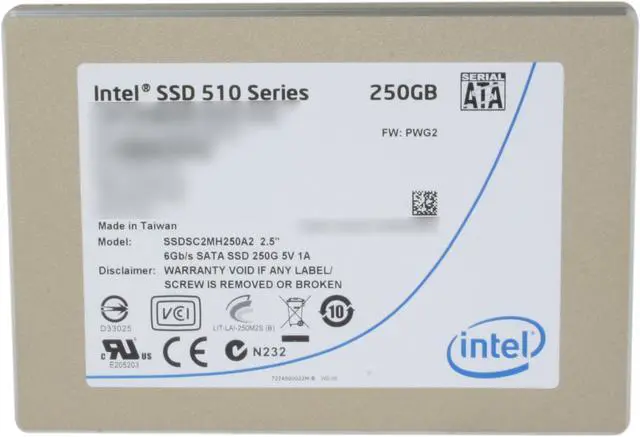 Alt view image 3 of 6 - Intel 510 Series (Elm Crest) 2.5" 250GB SATA III MLC Internal Solid State Drive (SSD) SSDSC2MH250A2K5