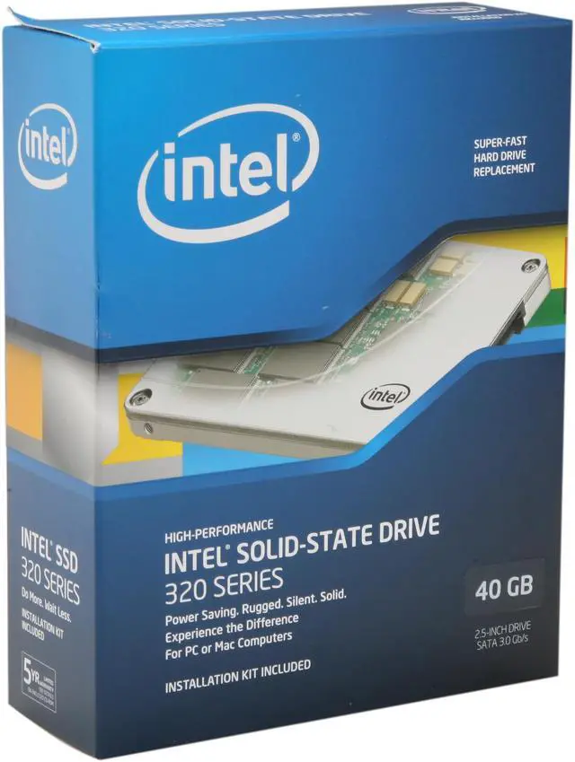 Main image of Intel 320 Series 2.5" 40GB SATA II MLC Internal Solid State Drive (SSD) SSDSA2CT040G3B5