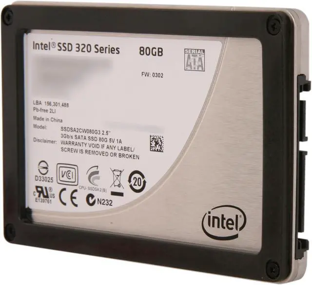 Alt view image 2 of 6 - Intel 320 Series 2.5" 80GB SATA II MLC Internal Solid State Drive (SSD) SSDSA2CW080G3K5