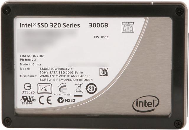 Alt view image 3 of 6 - Intel 320 Series 2.5" 300GB SATA II MLC Internal Solid State Drive (SSD) SSDSA2CW300G3K5