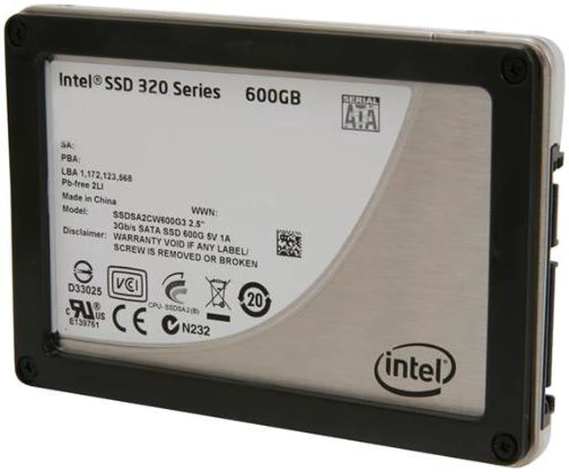 Intel 320 Series 2.5" 600GB SATA II MLC Internal Solid State Drive (SSD ...
