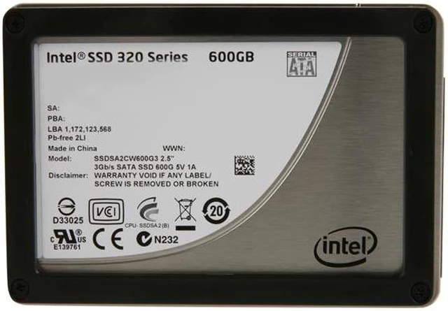 Intel 320 Series 2.5" 600GB SATA II MLC Internal Solid State Drive (SSD ...