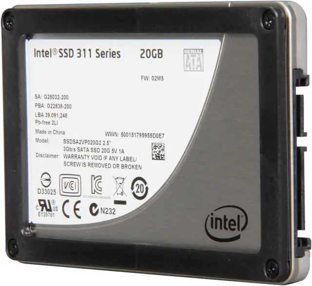Main image of Intel 311 Series Larsen Creek SSDSA2VP020G201 2.5" 20GB SATA II SLC Enterprise Solid State Disk