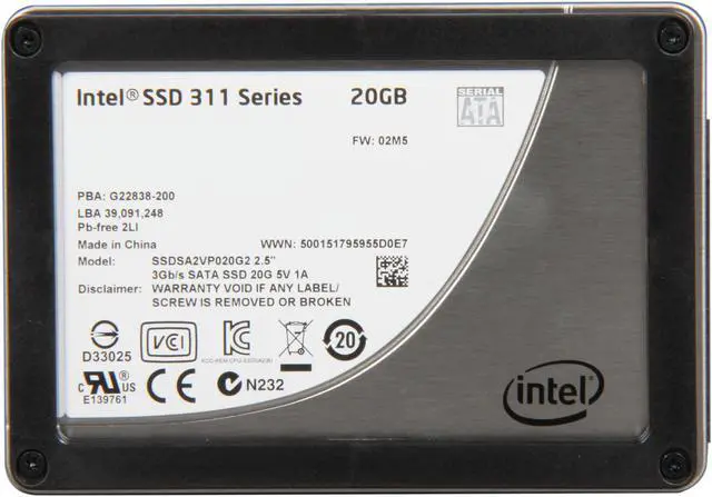 Alt view image 2 of 4 - Intel 311 Series Larsen Creek SSDSA2VP020G201 2.5" 20GB SATA II SLC Enterprise Solid State Disk