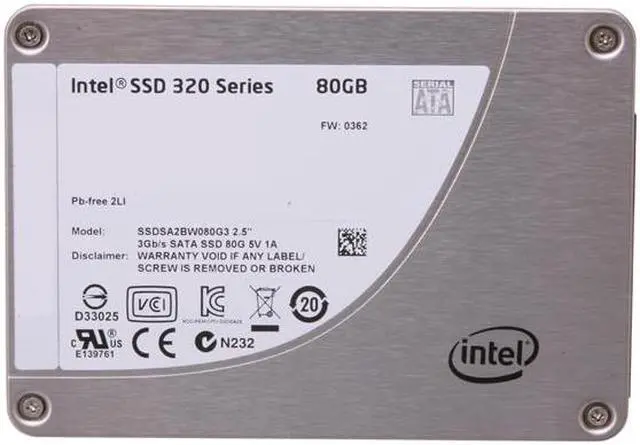 Alt view image 2 of 5 - Intel 320 Series 2.5" 80GB SATA II MLC Internal Solid State Drive (SSD) SSDSA2BW080G301 - OEM