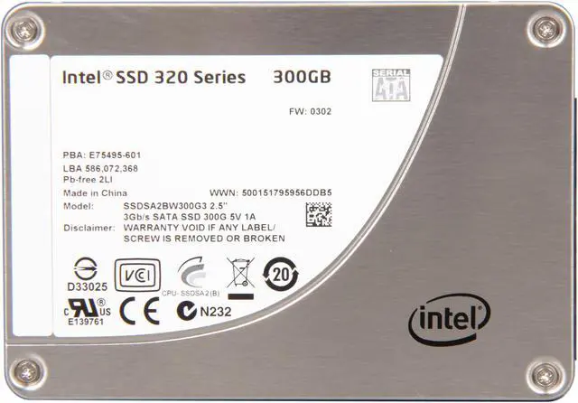 Alt view image 2 of 5 - Intel 320 Series 2.5" 300GB SATA II MLC Internal Solid State Drive (SSD) SSDSA2BW300G301