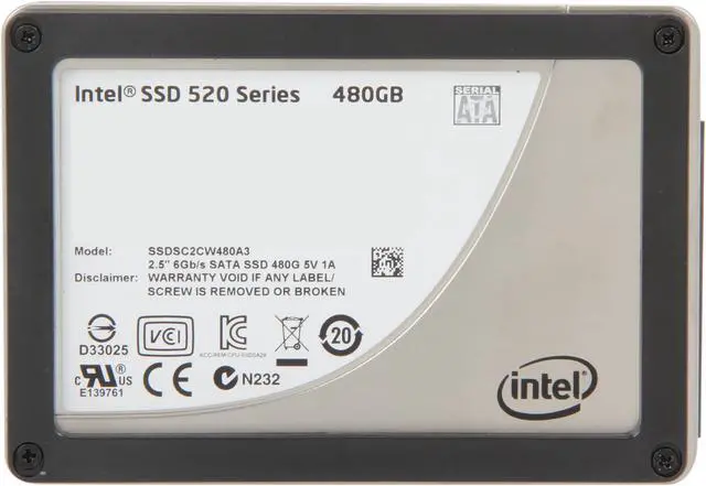 Alt view image 2 of 5 - Intel 520 Series Cherryville 2.5" 480GB SATA III MLC Internal Solid State Drive (SSD) SSDSC2CW480A310