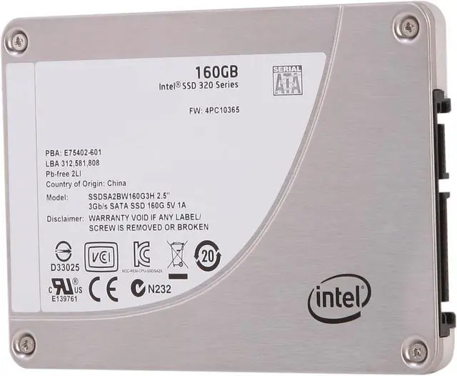 Main image of Intel 320 Series 160GB 2.5" SATA II MLC Internal Solid State Drive - SSDSA2BW160G3H