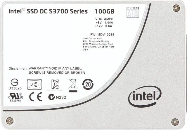 Alt view image 2 of 5 - Intel DC S3700 Series Taylorsville SSDSC2BA100G301 2.5" 100GB SATA III MLC Internal Solid State Drive (SSD)