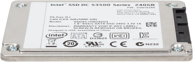 Intel DC S3500 SSDSC1NB240G401 240GB SATA 3.0 6Gb/S MLC Solid State ...