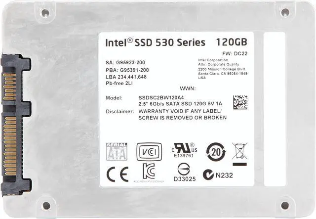 Alt view image 3 of 5 - Intel 530 Series SSDSC2BW120A4K5 2.5" 120GB SATA III MLC Internal Solid State Drive (SSD)