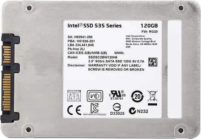 Alt view image 4 of 5 - Intel 535 Series 2.5" 120GB SATA III MLC Internal Solid State Drive (SSD) SSDSC2BW120H601
