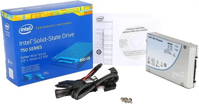 Alt view image 5 of 5 - Intel 750 Series 2.5" 800GB PCI-Express 3.0 x4 MLC Internal Solid State Drive (SSD) SSDPE2MW800G4X1