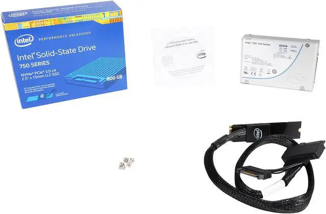 Alt view image 5 of 5 - Intel 750 Series 2.5" U.2 (M.2 adaptor) 800GB PCI-Express 3.0 x4 MLC Internal Solid State Drive (SSD) SSDPE2MW800G4M2