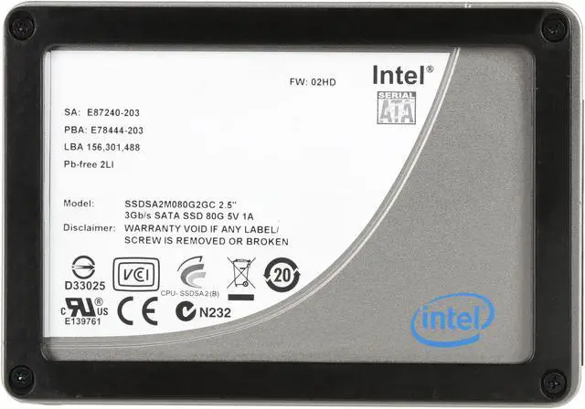 Alt view image 2 of 4 - Intel X25 SSDSAM080G2GC 80GB Internal Solid State Drive