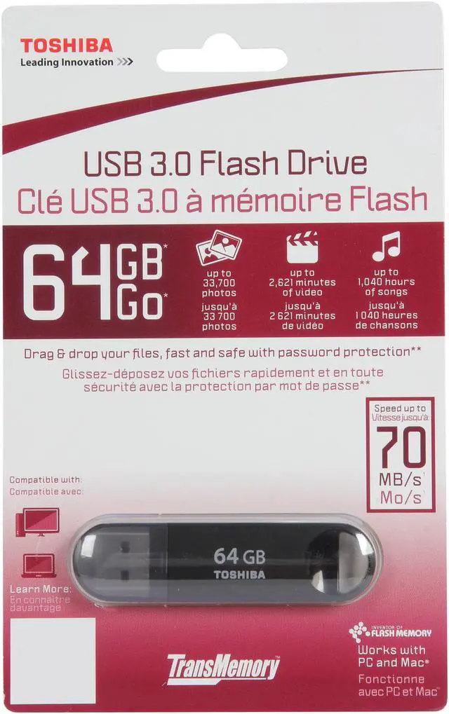 Alt view image 5 of 5 - Toshiba TransMemory 64GB USB 3.0 Flash Drive PFU064U-1BCK