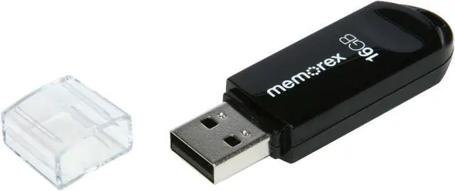 Alt view image 2 of 6 - Memorex Mini TravelDrive 16GB USB 2.0 Flash Drive (Black) 98180