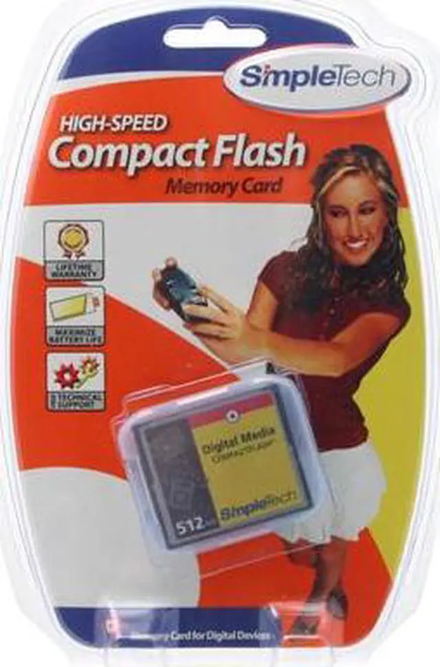 Main image of SimpleTech 512MB Compact Flash (CF) Flash Media Model STI-CF/512