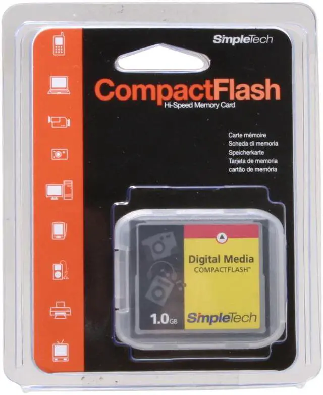 Main image of SimpleTech 1GB Compact Flash (CF) Flash Card Model STI-CF/1GB
