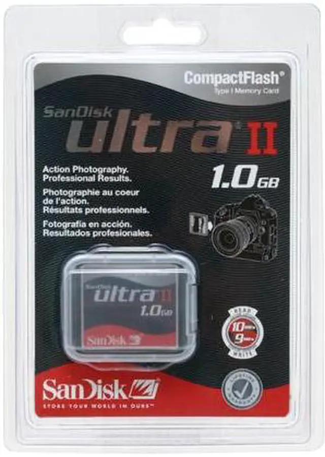 Alt view image 2 of 3 - SanDisk Ultra II 1GB Compact Flash (CF) Flash Card Model SDCFH-1024-901