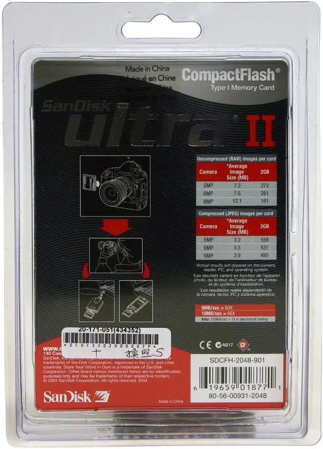 Alt view image 3 of 3 - SanDisk Ultra II 2GB Compact Flash (CF) Flash Card Model SDCFH-2048-901
