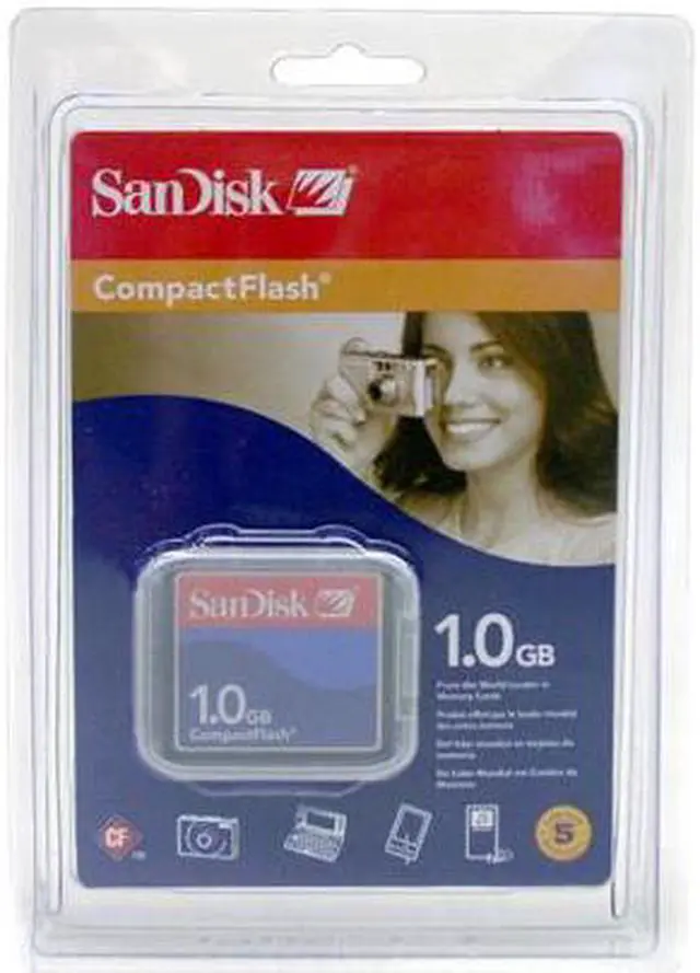 Alt view image 2 of 3 - SanDisk Standard 1GB Compact Flash (CF) Flash Card Model SDCFB-1024-A10