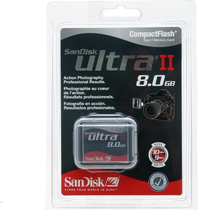 Alt view image 2 of 3 - SanDisk Ultra II 8GB Compact Flash (CF) Flash Card Model SDCFH-8192-901