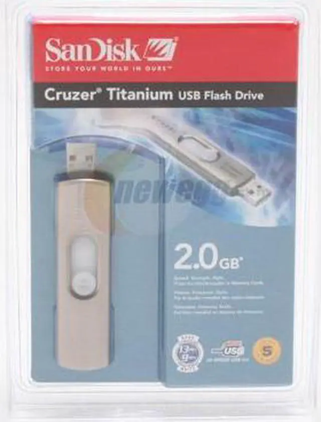 Main image of SanDisk Cruzer Titanium 2GB Flash Drive (USB2.0 Portable) SDCZ3-2048-A10
