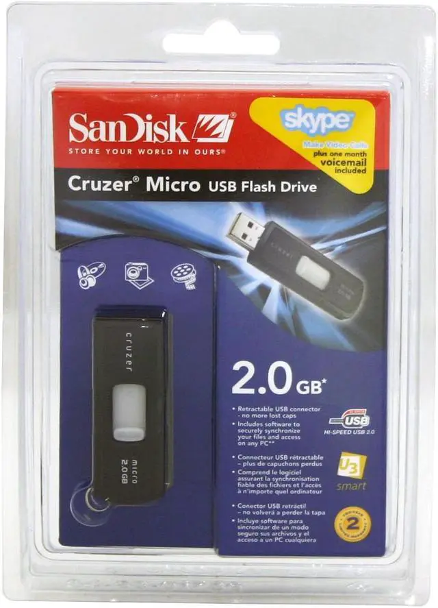 Main image of SanDisk Cruzer Micro 2GB Flash Drive (USB2.0 Portable) SDCZ6-2048-A10