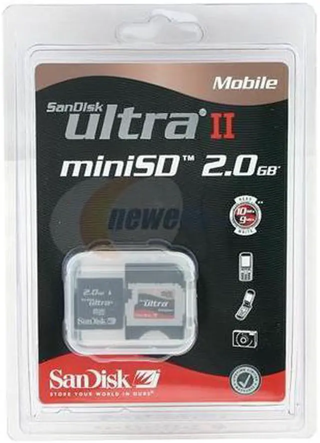 Main image of SanDisk Ultra II Mobile 2GB MiniSD Flash Card Model SDSDMU-2048-A10M