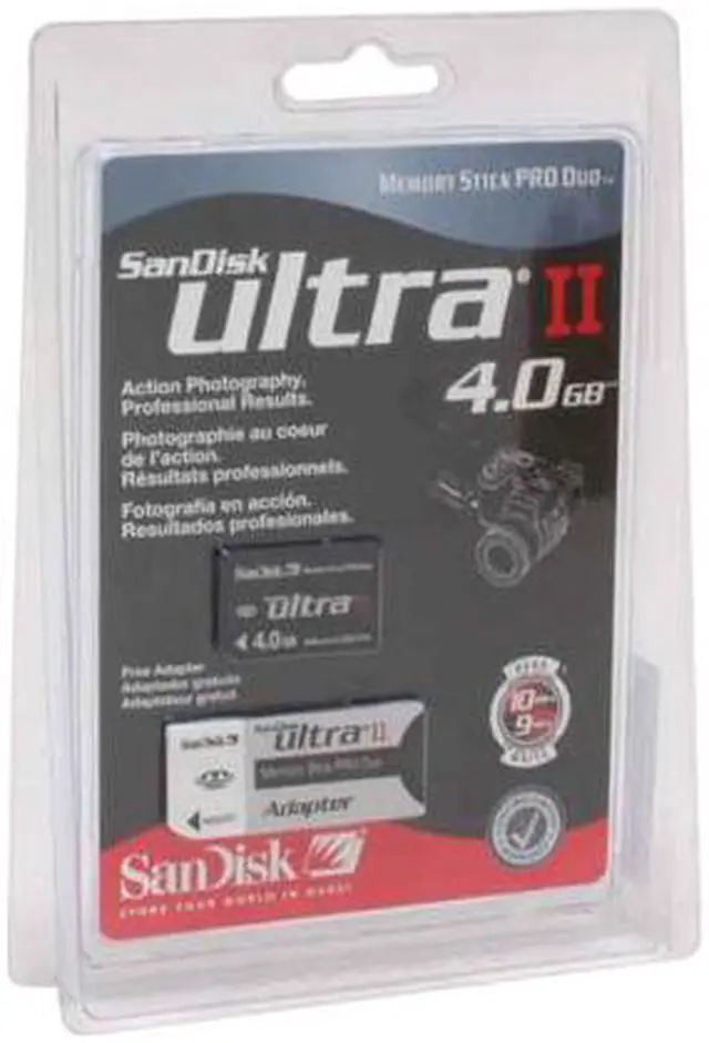 Alt view image 2 of 2 - SanDisk Ultra II 4GB Memory Stick Pro Duo (MS Pro Duo) Flash Card Model SDMSPDH-4096-901