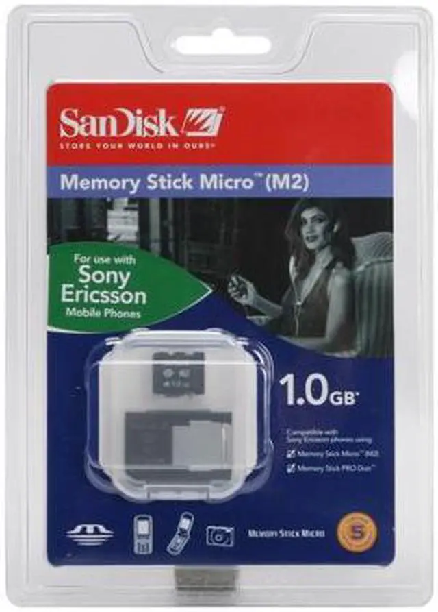 Alt view image 2 of 2 - SanDisk 1GB Memory Stick Micro (M2) Flash Card Model SDMSM2-1024-A11M