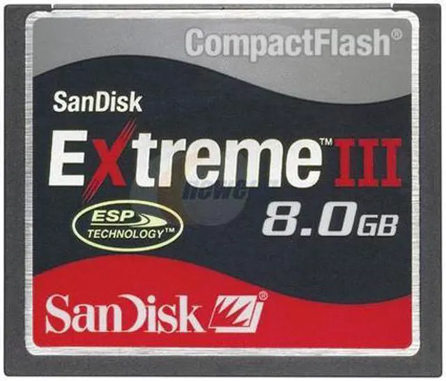 Main image of SanDisk Extreme III 8GB Compact Flash (CF) Flash Card Model SDCFX3-8192-901