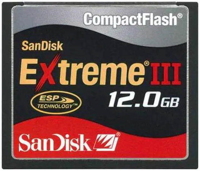 Main image of SanDisk Extreme III 12GB Compact Flash (CF) Flash Card Model SDCFX3-12288-901