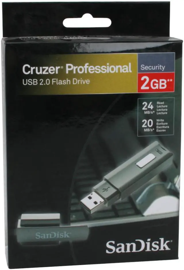 Alt view image 5 of 5 - SanDisk Cruzer Professional 2GB Flash Drive (USB2.0 Portable) 256bit AES Encryption SDCZ21002GA75