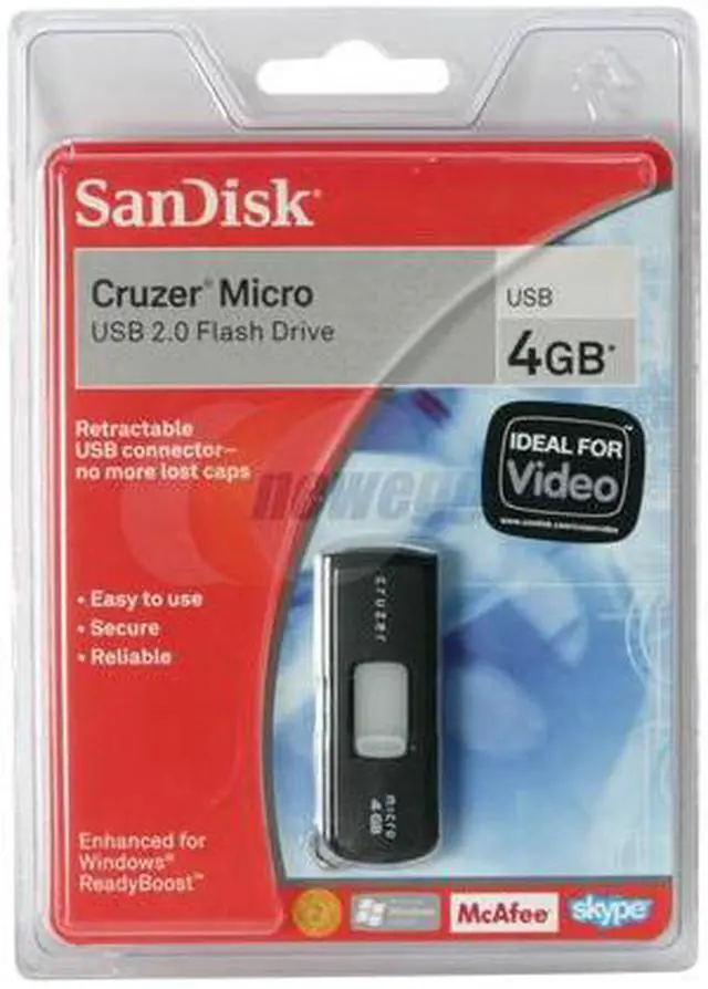 Alt view image 2 of 2 - SanDisk Cruzer Micro 4GB Flash Drive (USB2.0 Portable/Black) SDCZ6-4096-A11