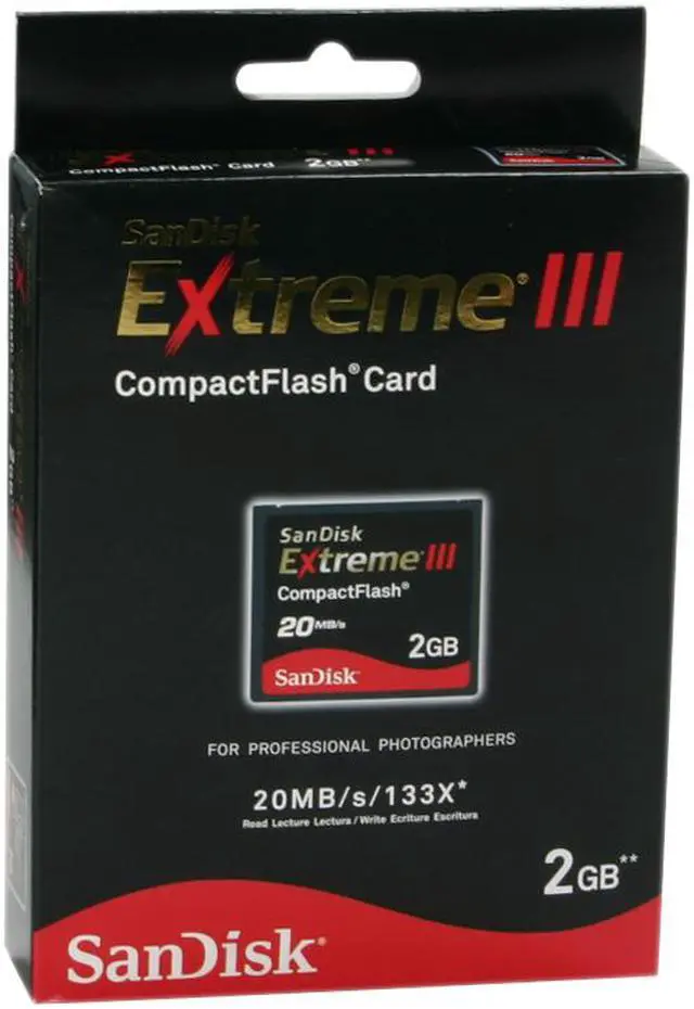 Alt view image 2 of 2 - SanDisk Extreme III 2GB Compact Flash (CF) Flash Card Model SDCFX3-002G-A21