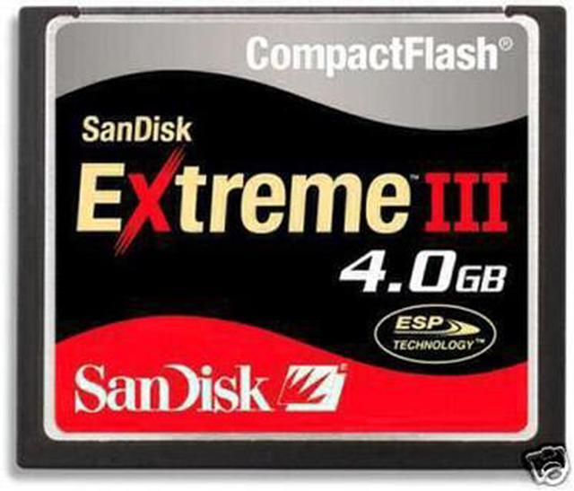 SanDisk Extreme III 4GB Compact Flash (CF) Flash Card Model SDCFX3-004G-A31