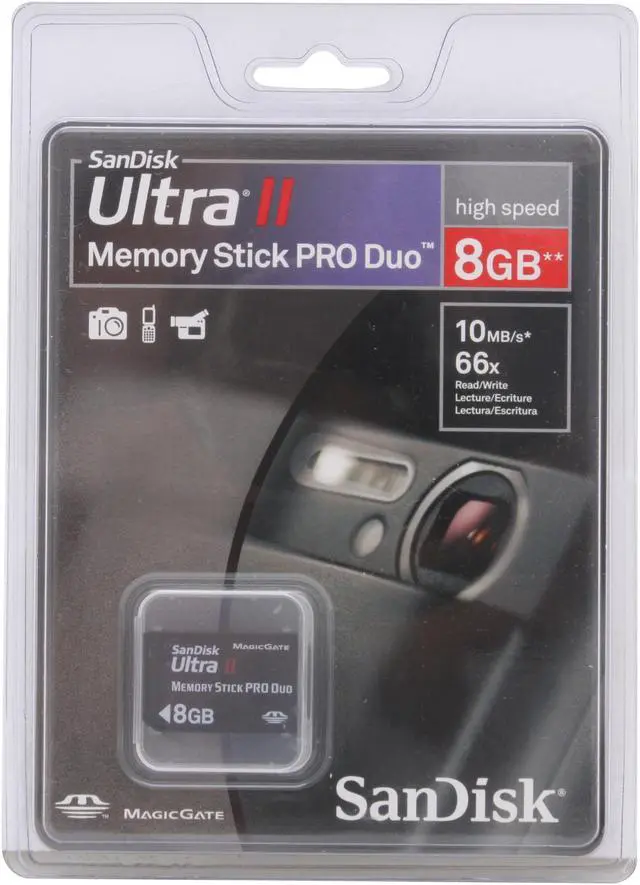 Alt view image 2 of 2 - SanDisk Ultra II 8GB Memory Stick Pro Duo (MS Pro Duo) Flash Card Model SDMSPDH8192A11