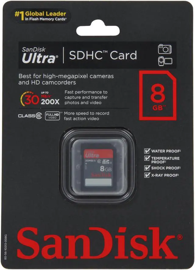 Alt view image 5 of 5 - SanDisk Ultra 8GB Secure Digital High-Capacity (SDHC) Flash Card Model SDSDRH-008G-A11