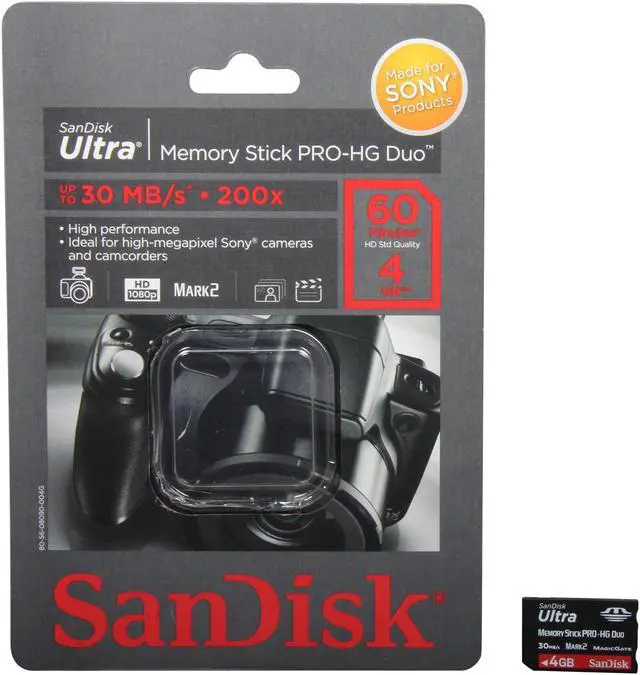Alt view image 4 of 4 - SanDisk Ultra 4GB Memory Stick PRO-HG Duo Flash Card Model SDMSPDH-004G-A11