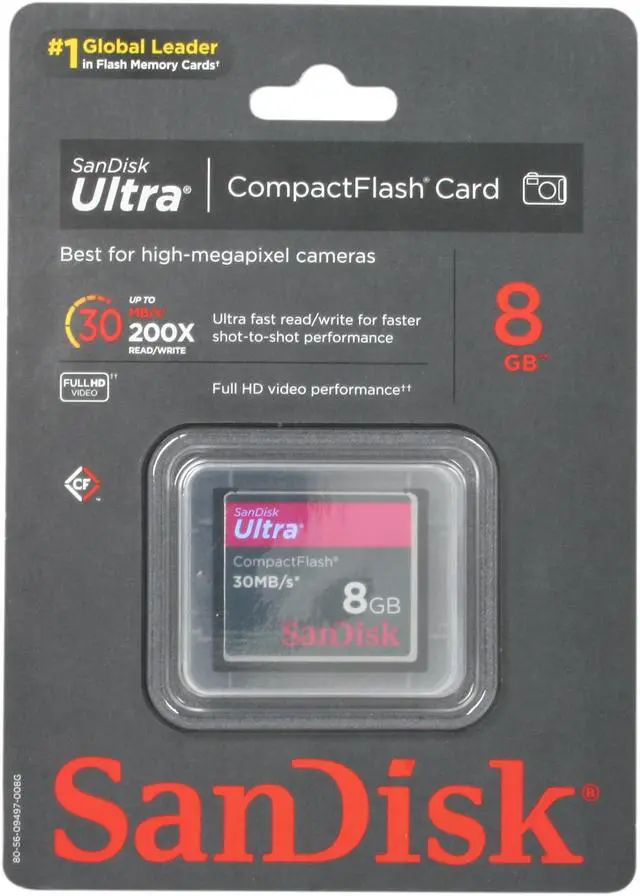 Alt view image 5 of 5 - SanDisk Ultra 8GB Compact Flash (CF) Flash Card