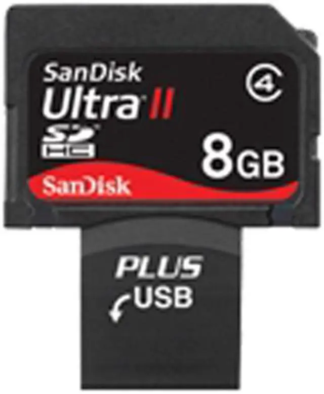 Main image of SanDisk 8GB SDHC Plus USB Flash Card Model SDSDPH-008G-A11