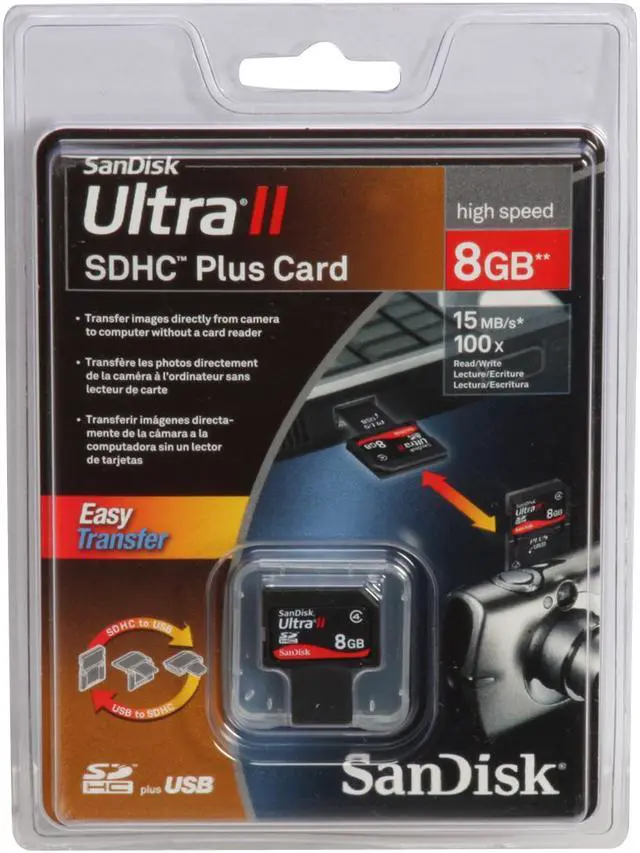 Alt view image 4 of 4 - SanDisk 8GB SDHC Plus USB Flash Card Model SDSDPH-008G-A11