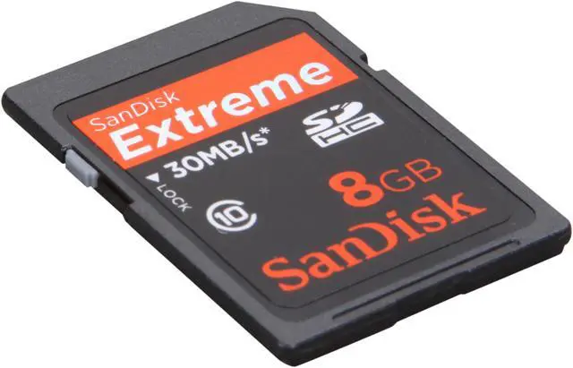Alt view image 2 of 4 - SanDisk Extreme 8GB Secure Digital High-Capacity (SDHC) Flash Card Model SDSDX3-008G-A31