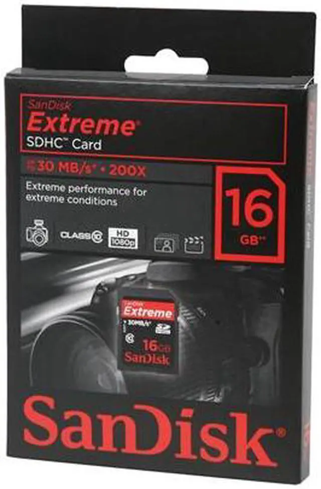 Main image of SanDisk Extreme 16GB Secure Digital High-Capacity (SDHC) Flash Card Model SDSDX3-016G-A31