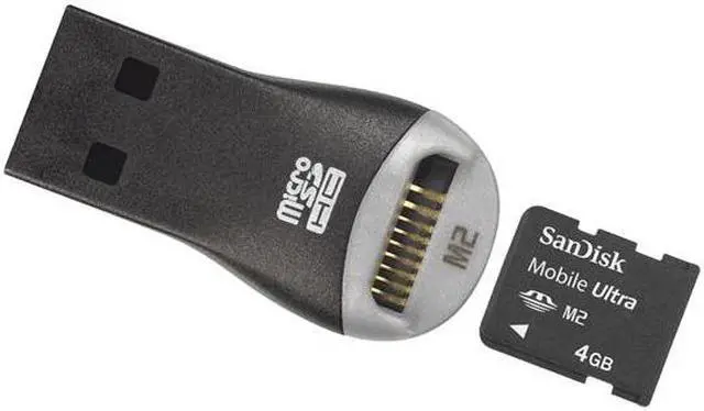 Main image of SanDisk Ultra 4GB Memory Stick Micro (M2) Flash Card w/ Reader Model SDMSM2Y-4096-A11M