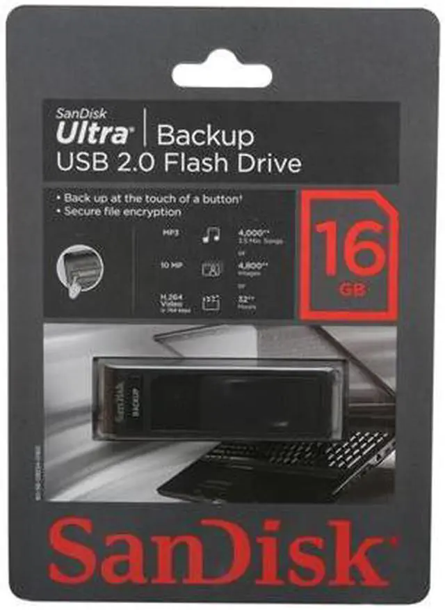 Alt view image 4 of 4 - SanDisk Ultra Backup 16GB Flash Drive (USB2.0 Portable) AES Encryption SDCZ40-016G-A46