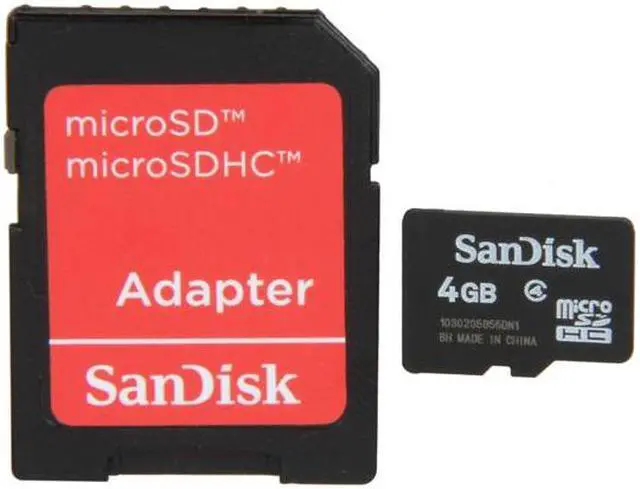 Main image of SanDisk 4GB microSDHC Flash Card w/ Adapter Model SDSDQM-004G-B35A