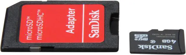 Alt view image 3 of 4 - SanDisk 4GB microSDHC Flash Card w/ Adapter Model SDSDQM-004G-B35A